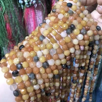 natural stone colorful rutilated quartz beaded faceted round loose beads for jewelry making diy necklace bracelet accessories
