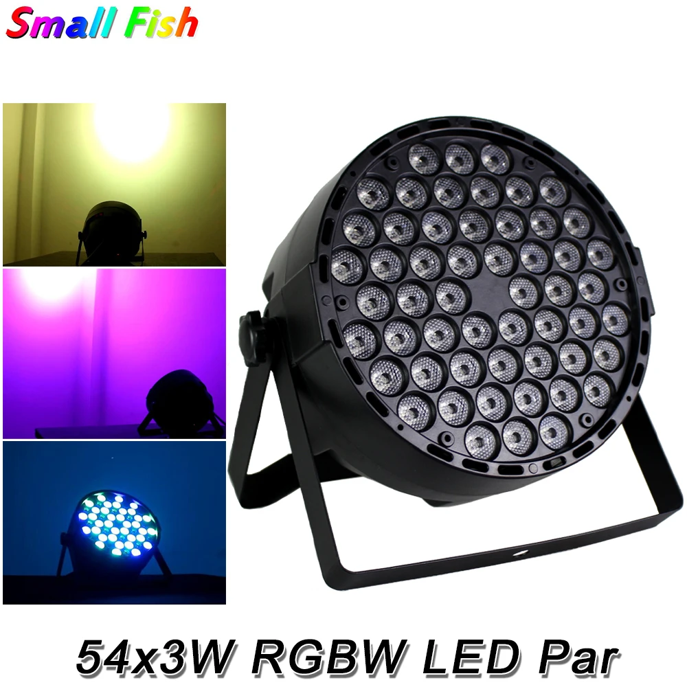 

4Pcs/Lot LED Flat Par Light RGBW 54X3W Disco Wash Light Equipment DMX 512 Sound LED Uplights Stage DJ Party KTV Effect Lighting