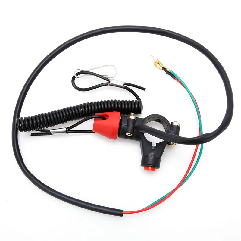 

Engine Stop Tether Lanyard Black 1pc 12V Switch Universal Closed Kill Safety for Motorcycle Quad Bike DC