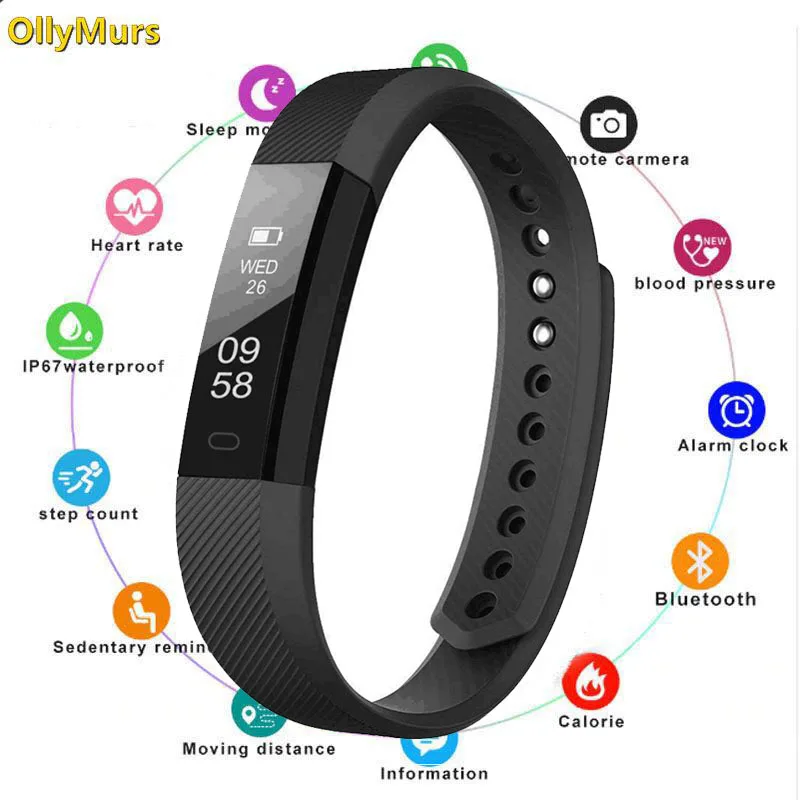 Новый Фитнес браслет ID 115 смарт вибрирующий будильник Браслет фитнес часы Smartband