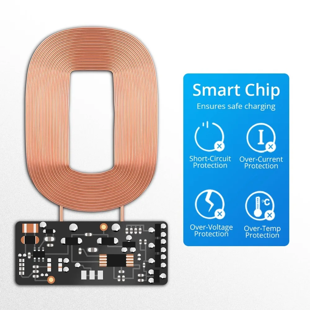 Беспроводной зарядный приемник для Samsung Универсальный Android Micro Usb Type-c Qi