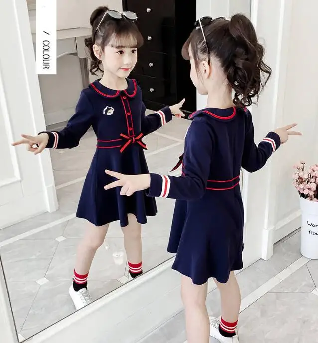 Детские весенне-осенние вечерние платья для девочек милое модное рождественское