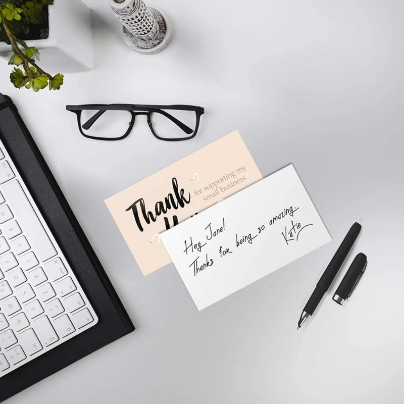 

50pcs Thank You for supporting My Small Business Card Thanks Greeting Card Gift