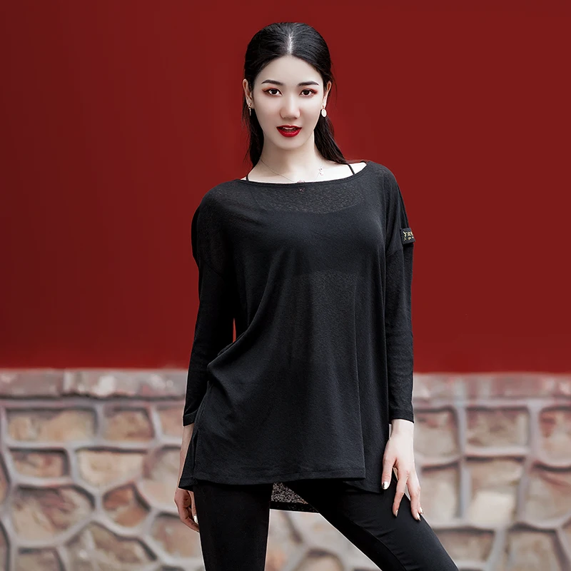 Рубашка для латинских танцев Женская/Мужская с длинным рукавом свободная