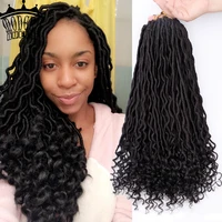 modern queen 18inch faux locs crochet braids hair ombre synthetic curly faux locs braids hair extensions for black women