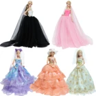 6 цветов Кукольное платье ручной работы + вуаль свадебное платье принцессы элегантная одежда платье Одежда для куклы Барби аксессуары платья игрушки
