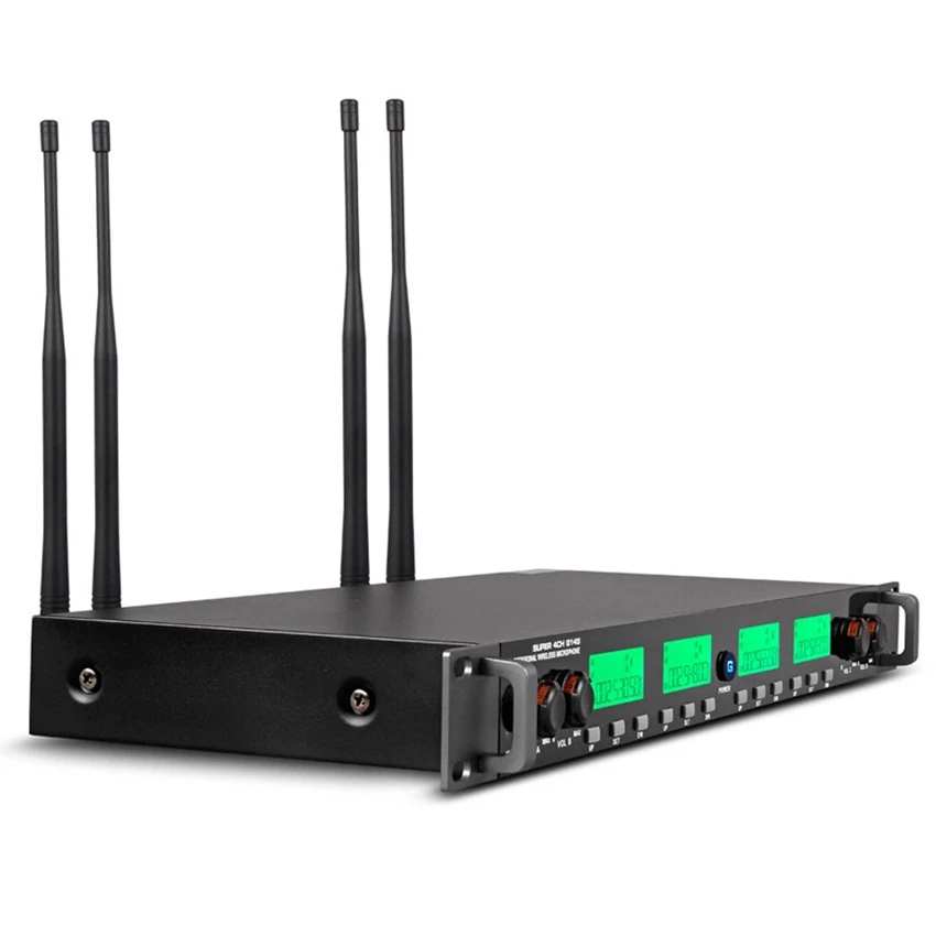 구매 1 세트 4 채널 금속 무선 마이크 200M 전송 전문 마이크 뮤직 스튜디오 MK010F 용