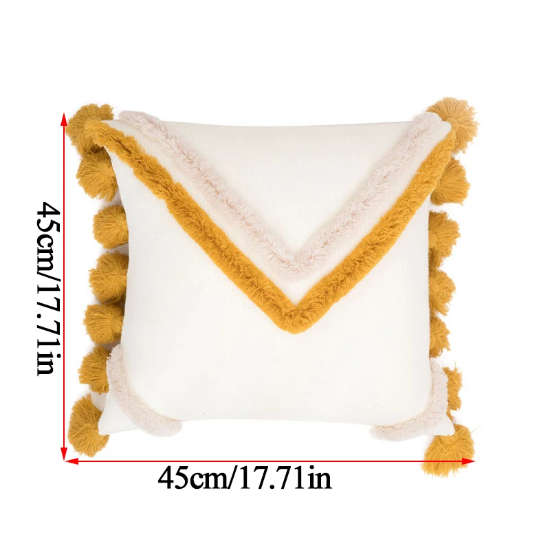 

High Quality 45*45cm Pillow Case Hairball Decorative Cushion Cover Acrylic Texture Throw Pillows Covers Sofa Throw Pillow Case