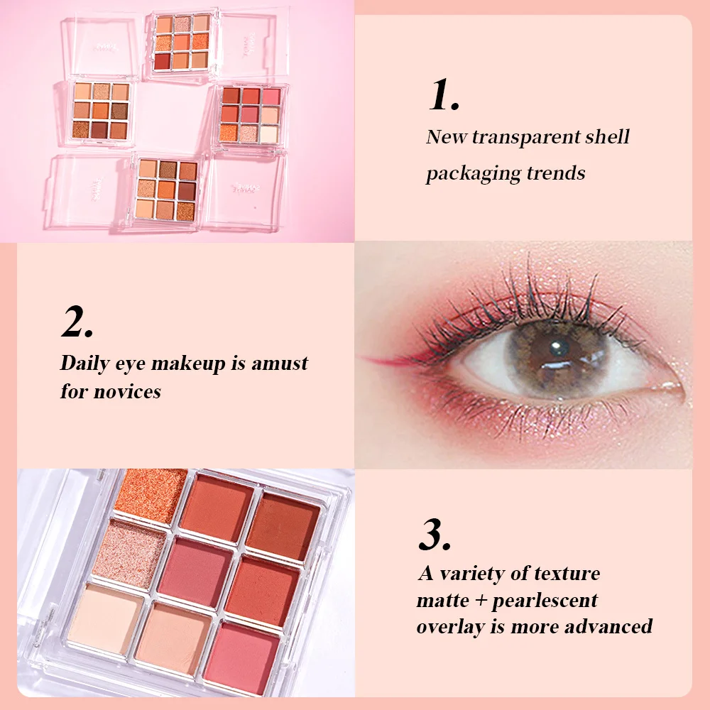 Сания 9 Цвета палитра теней для век макияж Палитра мерцающие тени