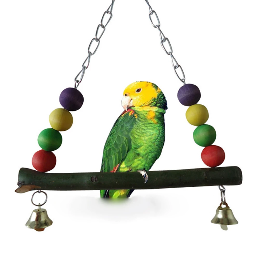 

Parrot Parakeet Perches Hanging Toy Pet Stand Training Accessories Birds Swing Toys Cage Hanging Braided Chew Rope