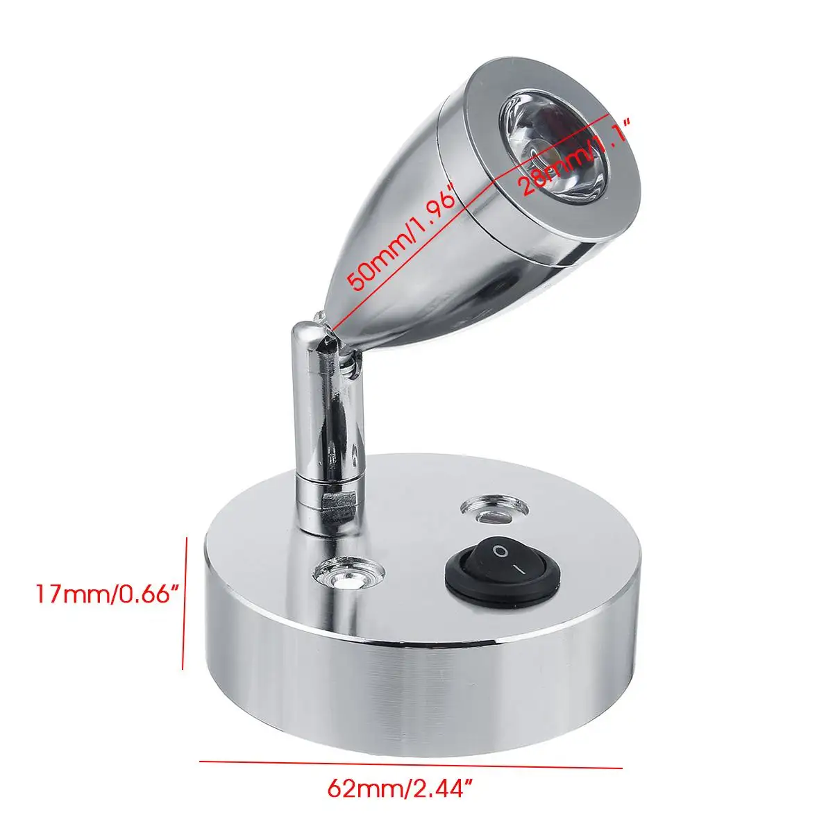 

2pcs 12V 24V Aluminum Reading Light LED Spot Wall Light LED Reading Light For Camper Van Caravan Boat RV