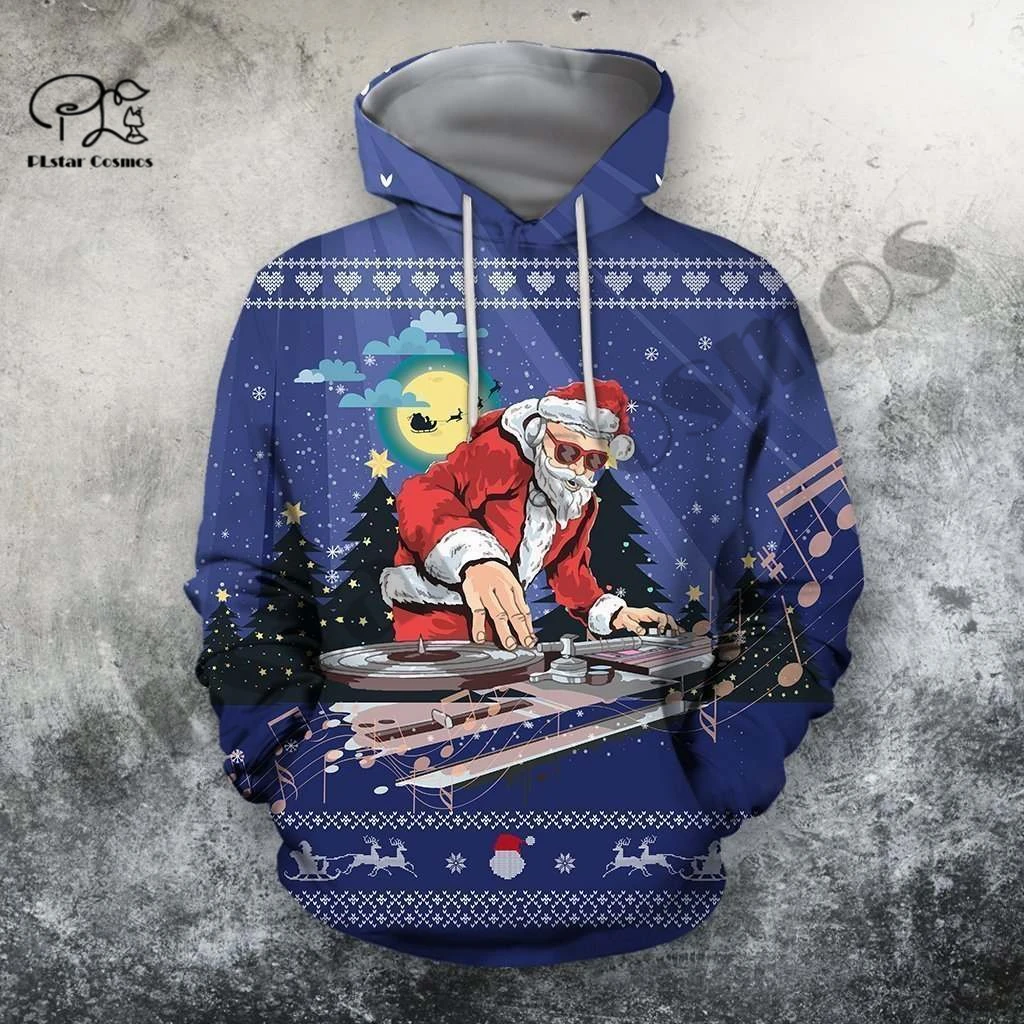 

PLstar Cosmos 3Dprinted Newest Santa Claus Music Art Harajuku Streetwear Unique Unisex Casual Hoodies/Sweatshirt/Zip A-8