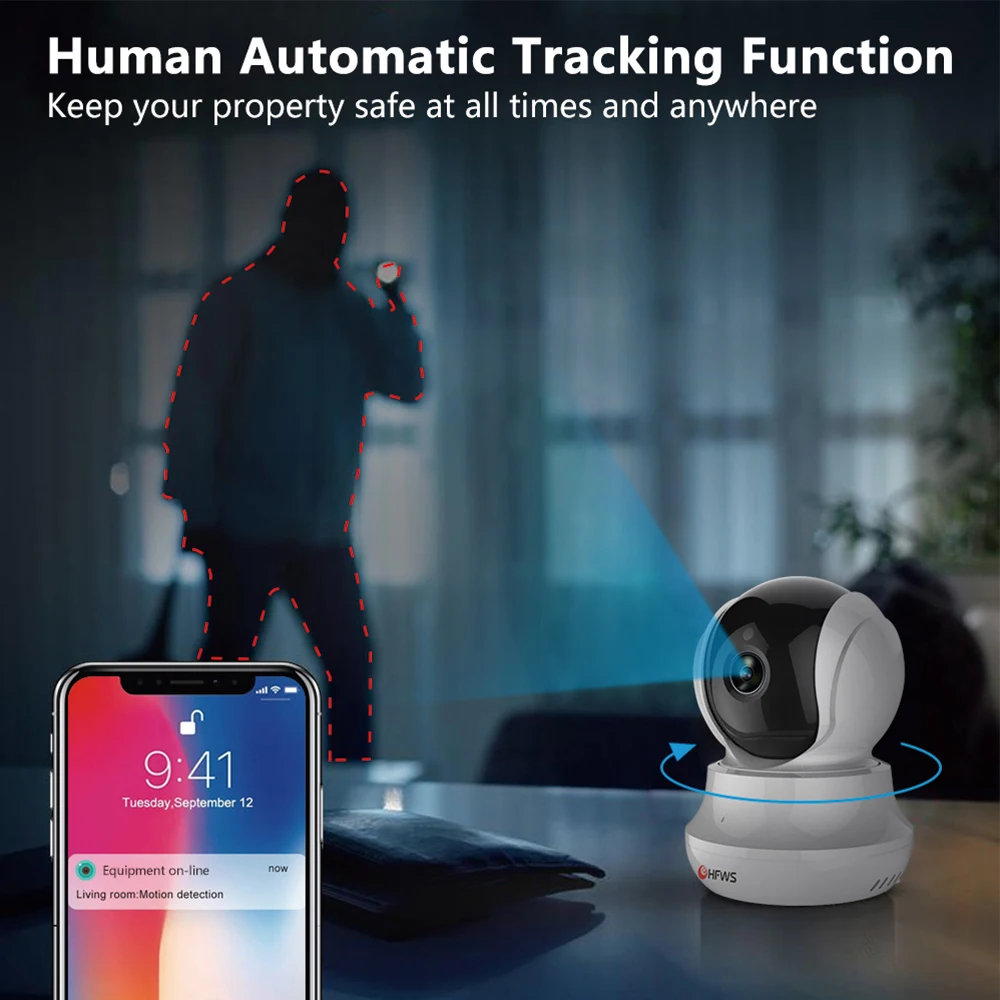 HFWS Ip Video Surveillance Camera With Wifi 1080P 2MP Security Home Wirele Cctv Infrared Night Vision Mini Cameras Indoor | Безопасность