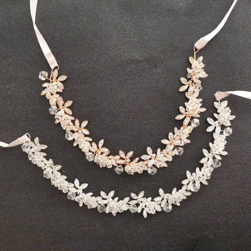 Лента ручной работы из прозрачного сплава SLBRIDAL свадебная повязка на голову с