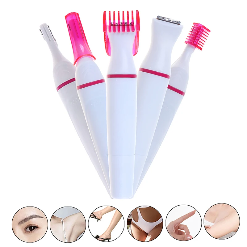 

5 in 1 Women Face Underarm Hair Removal tool Mini Female Shaver Eyebrow Trimmer Multifunction Electric Epilator