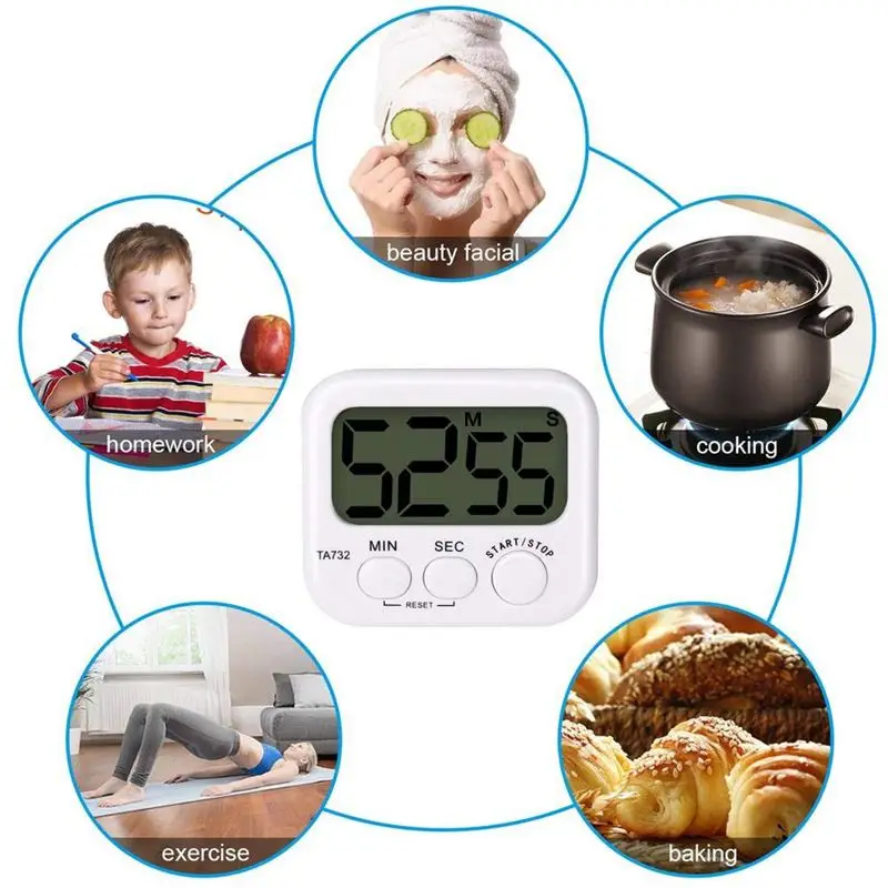

Digital Kitchen Timer, Large Screen Large Font Display, Magnetic Back Cooking Timer, Loud Alarm