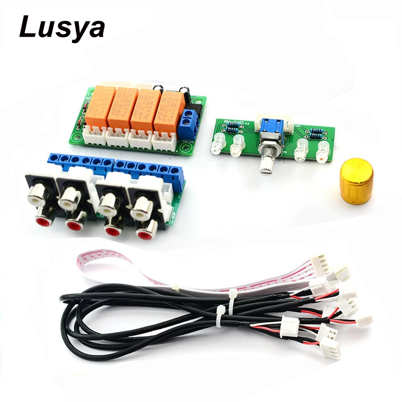 Реле 4 полосный аудио входной сигнал Селекторное переключение RCA переключатель