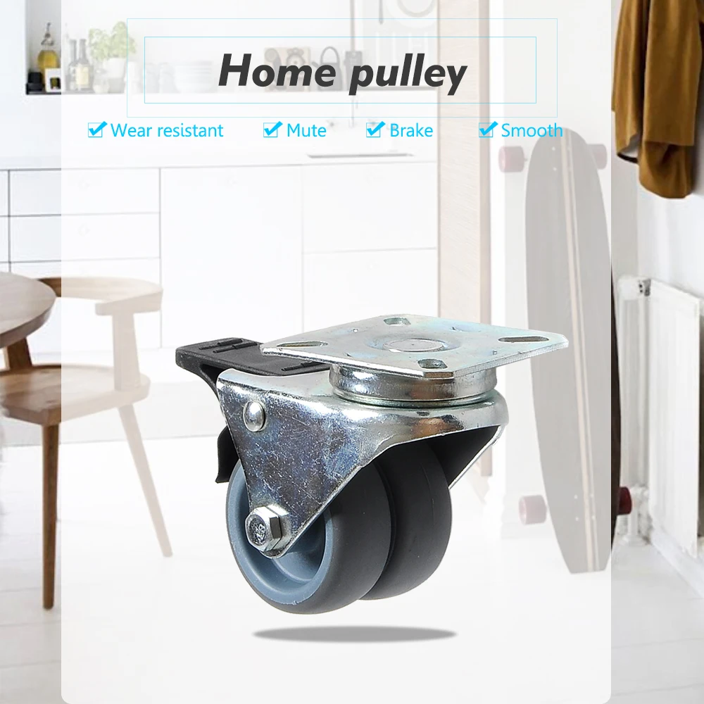 4 шт. двухколесные сверхмощные ролики плоская пластина колесо из цинкового