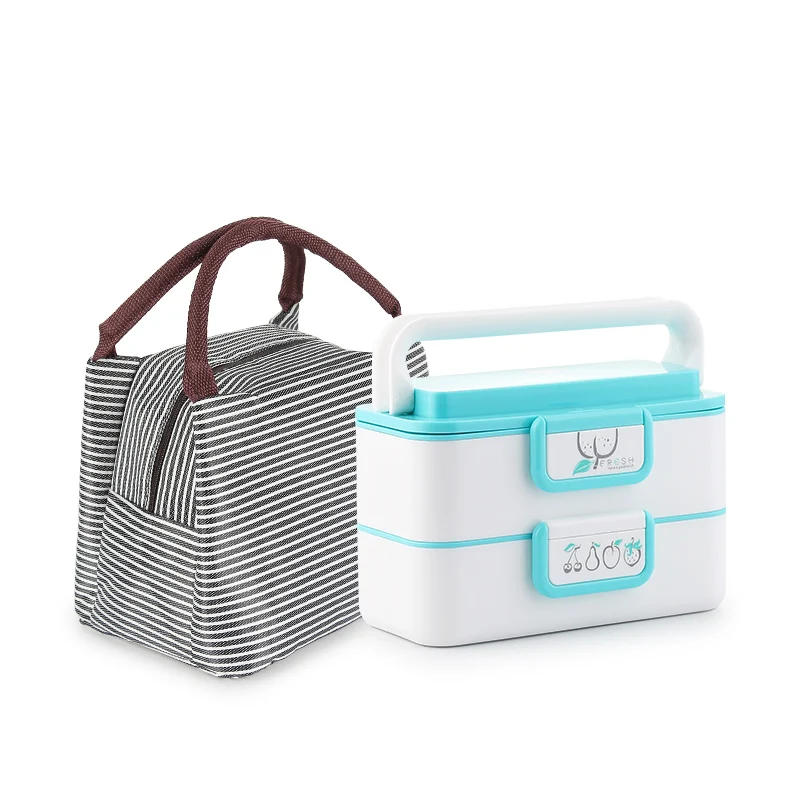 2 Layer Green-Bag Для детей 1, 2, 3, 4, Слои микроволновая печь коробка японских Стиль бенто ланч бокс белый стильная футболка с изображением персонажей видеоигр девочки; Дети взрослых большой Ланчбокс школы обед контейнеры - Цвет: 2 Layer Green-Bag