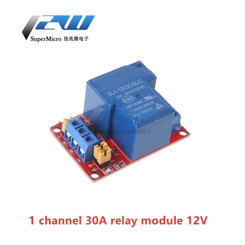 1-канальный релейный модуль высокой мощности 5 В 12 24 30 А постоянного тока с