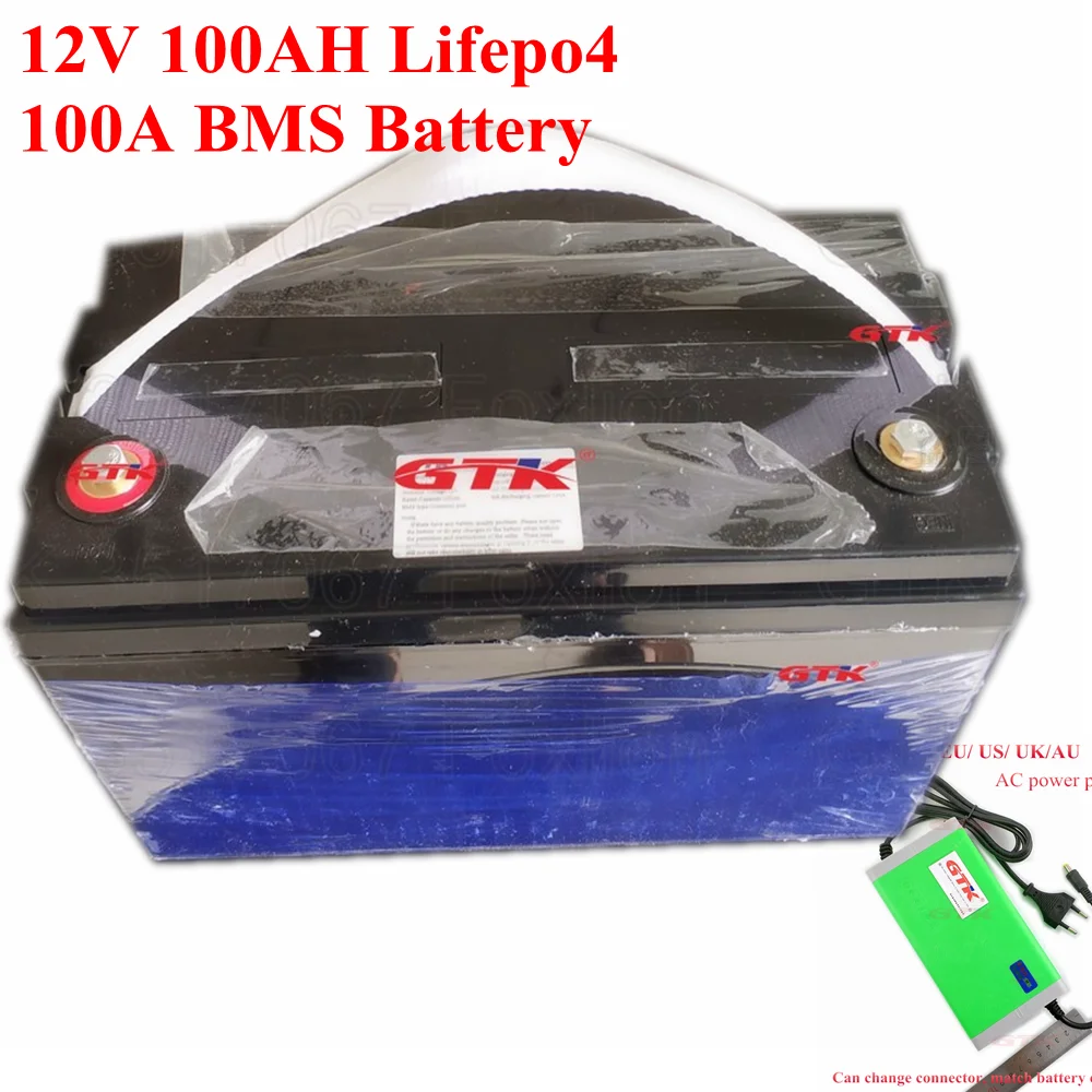 Бренд 12 В 100AH Lifepo4 100A BMS Аккумулятор для моторной лодки RV солнечной энергии яхты солнечный светильник Гольф автомобиль UPS литиевая батарея+ 10А