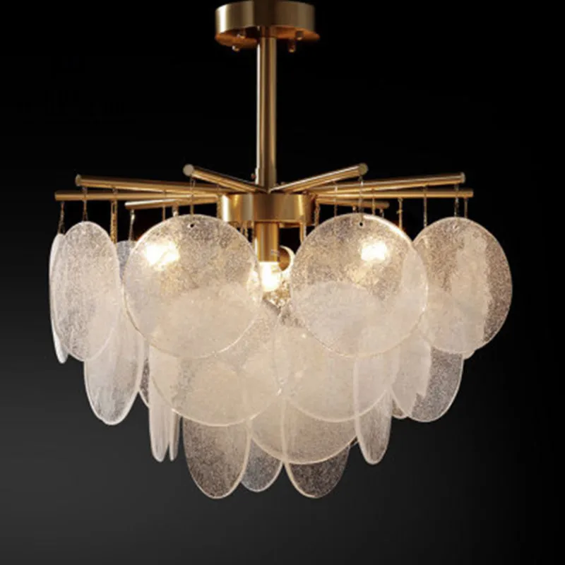 

nordic Style Light Luxurious Originality Restaurant Lamp Bedroom Full Copper Glass Wind Chime A Chandelier