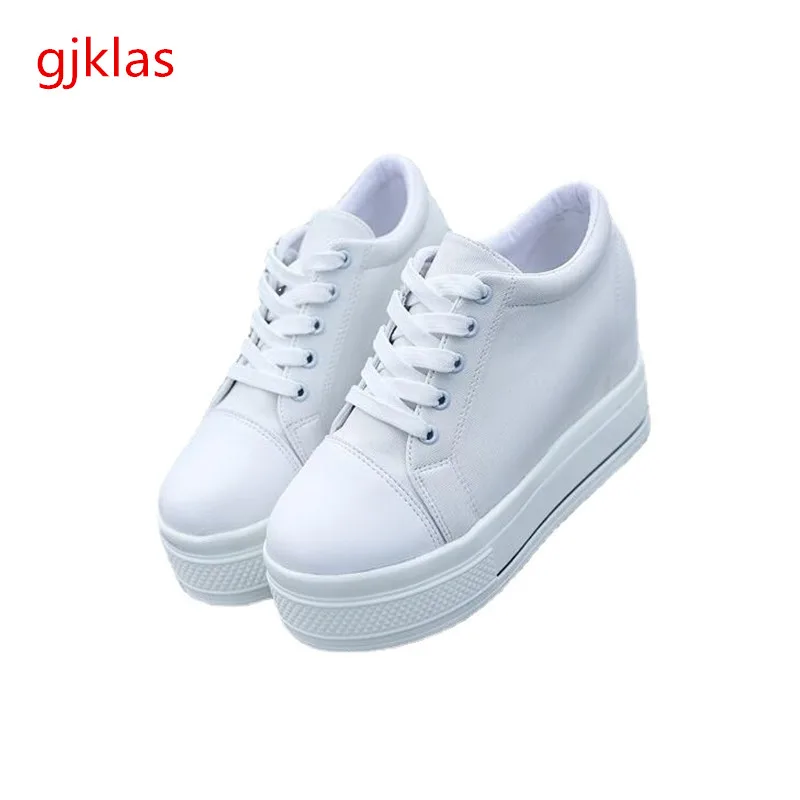 

Canvas Womens Shoes Wedges Platform Sneakers Casuales Sports Shoes High Heel Sneakers Women Black White Shoes Fashion Sneaker