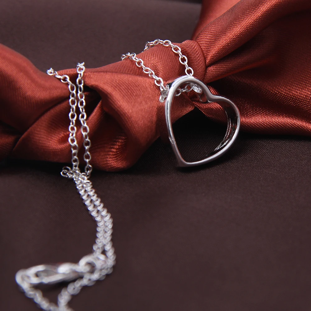 Ожерелье DOTEFFIL из стерлингового серебра 925 пробы с подвеской в форме сердца