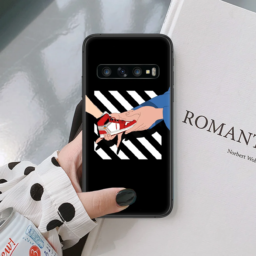 

Fashion Trend Brand Shoe Phone Case For Samsung Galaxy Note S 8 9 10 20 Plus E Lite Ultra Black black Cell Silicone Prime Soft