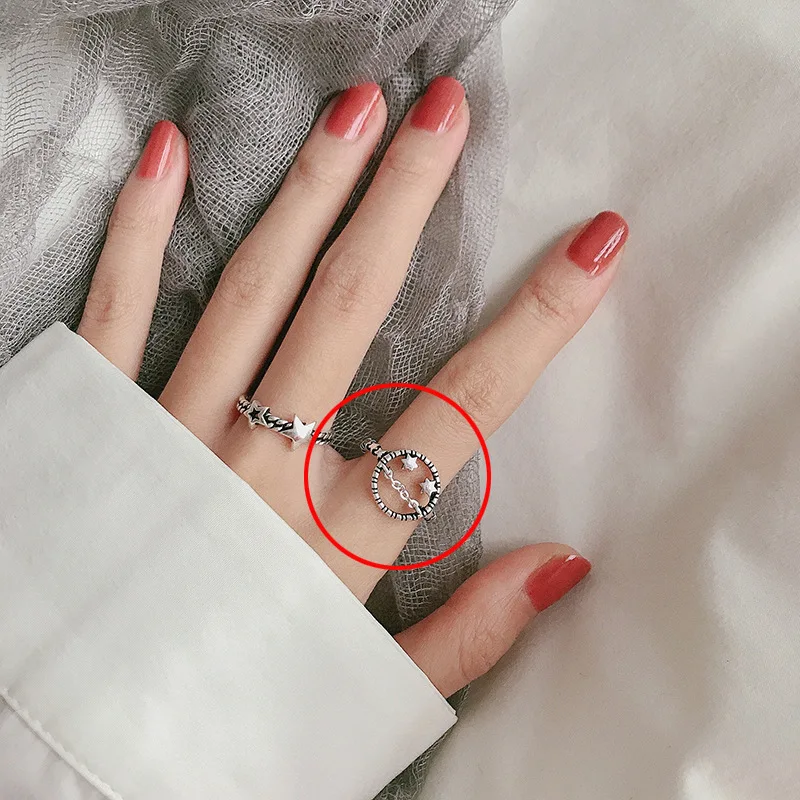 

Hip Hop Rings For Women Punk Simple Adjustable Ring Wedding Finger Metal Set Geometry Accessories Jewelry Gift Bijoux Femme