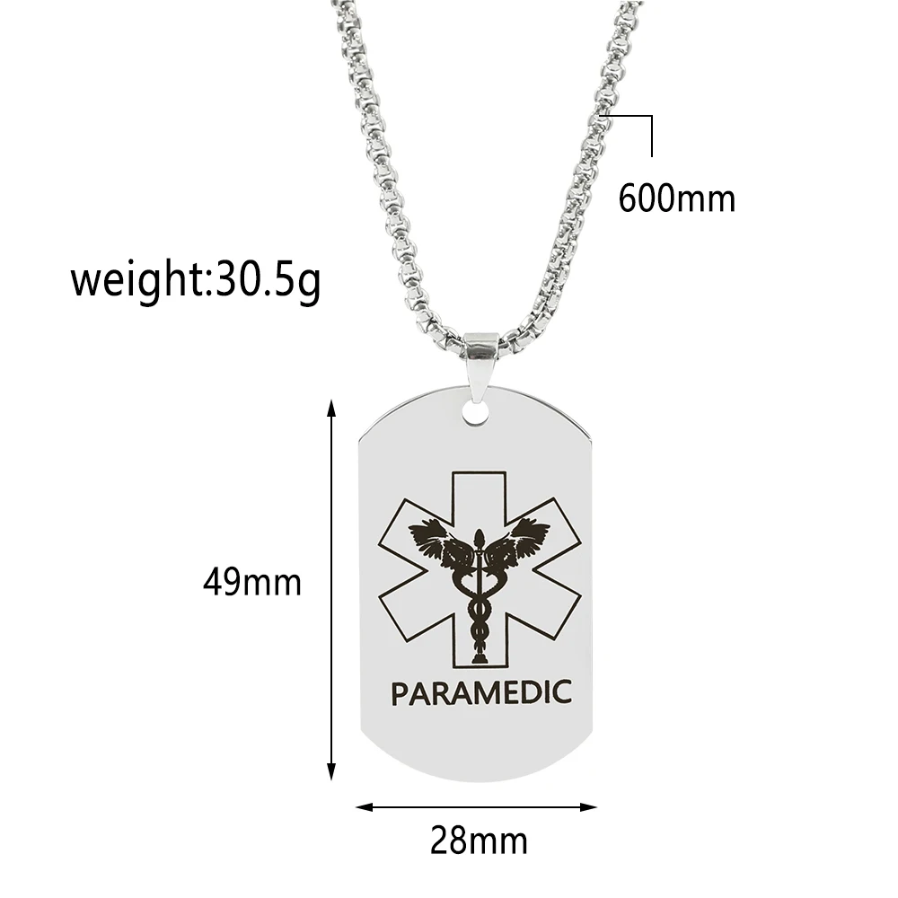 Всемирная организация здравоохранения колье Caduceus серебряное ожерелье черного