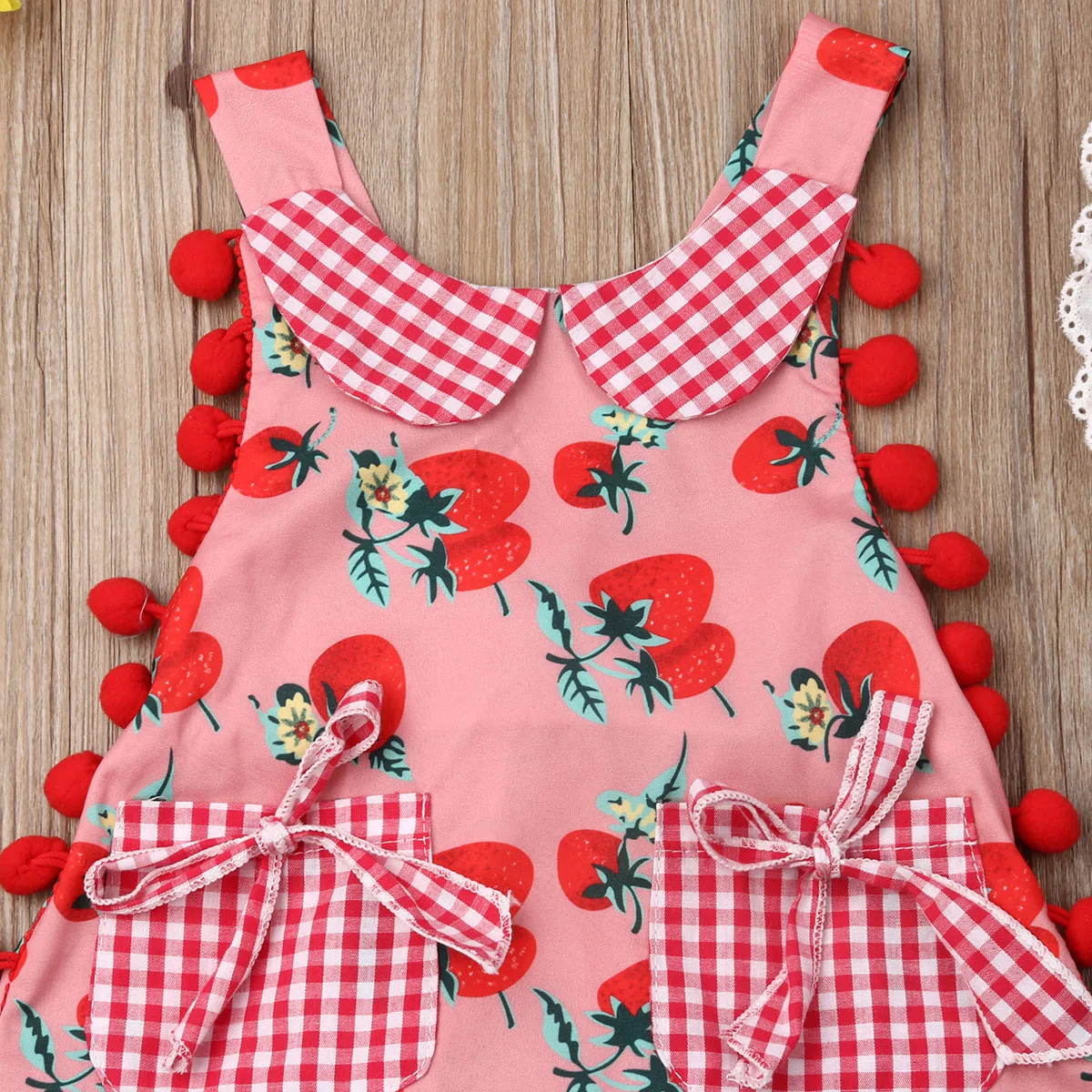 Комбинезон шапка для новорожденных младенцев девочек 0-24 м клубничный костюм