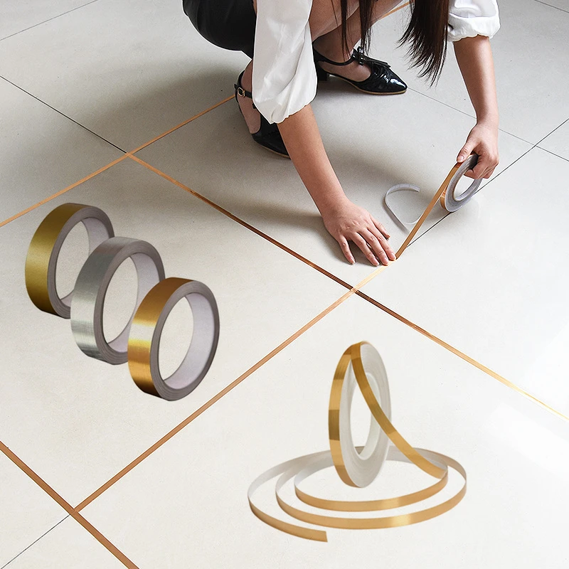 

Bedroom Waterproof and Mildew Seam DIY Decorative Foil Stickers Gap Wedding Decoration Room Floor Wall Stickers Self-adhesive