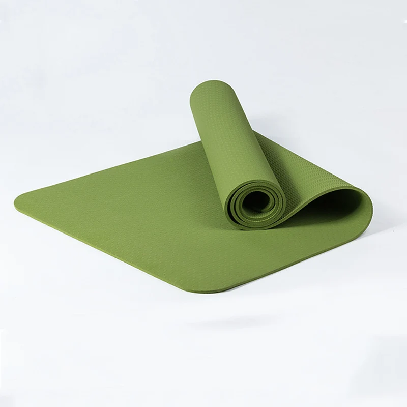 Green TPE Эластичный Коврик для йоги для начинающих, нескользящий экологический коврик для фитнеса, пилатеса, монохромный ковер, коврики для тренажерного зала, 183 см* 63 см - Цвет: Green