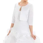 Короткие накидки для женщин, верхняя одежда, свадебная куртка, атласная белая накидка с рукавом 34 для невесты, болеро, подружки невесты, пальто для вечеринки,