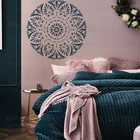 80 см-110 см трафаретная краска для украшения стен краска на дверь огромная Мандала потолок индийский арабский этнический круглый S159