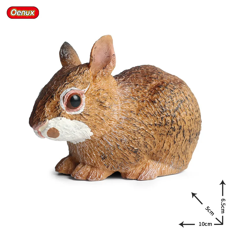 Oenux Lovely Farm Rabbit Bunny Model Action Figure Figurine Wild Desert Cottontail Hare Cute PVC Decoration Education Kid Toy | Игрушки и