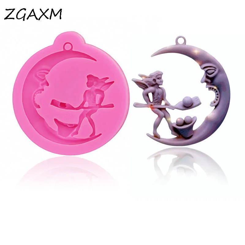 

ZG06Baroque Mould Moon Pearl Earrings Resin Polymer Clay Jewelry Keychain Moon Goddess Handmade Chocolate Dessert Silicone Mould