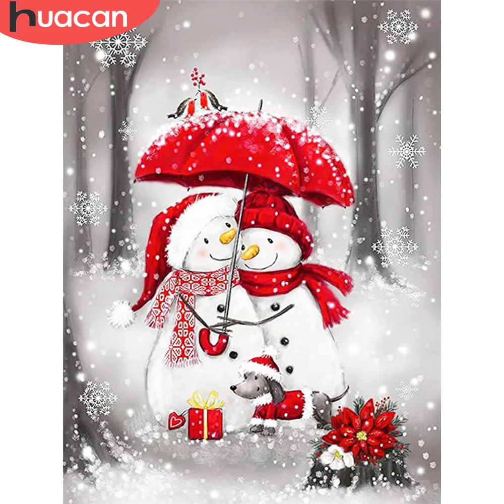 

Картина 5D «сделай сам» HUACAN, квадратная алмазная живопись, снеговик бриллианты вышивка мультфильм, вышивка крестом, картина для Стразы, дома...