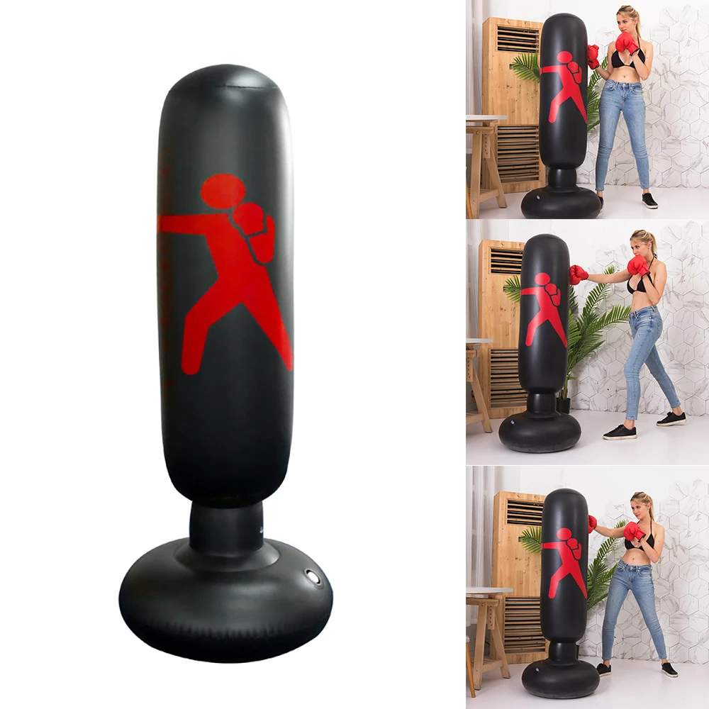 1.6M Stress Punch Tower Speed Bag Inflatable Boxing Punching Target For Children Adult Tumbler Sandbag With Air Pump | Спорт и