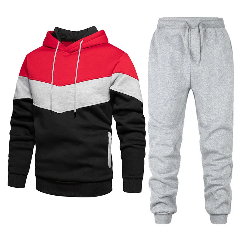 

sweatpants and hoodie set Tracksuit Men Hooded Sweatshirt+pants Pullover Hoodie Sportwear Suit Casual Men Clothes 2 Pieces Sets