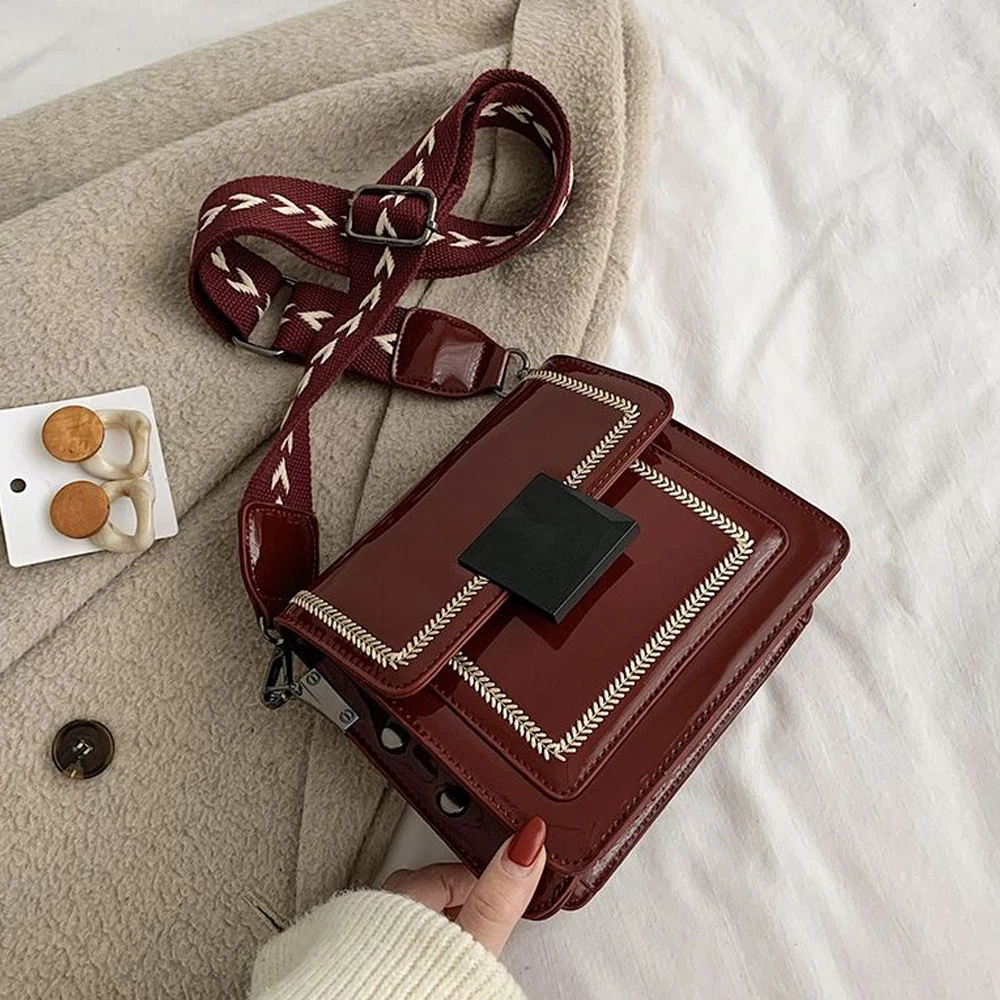 

Solid Color Leather Crossbody Bags For Women 2020 Travel Handbag Fashion Simple Shoulder Messenger Bag Ladies Cross Body Bag