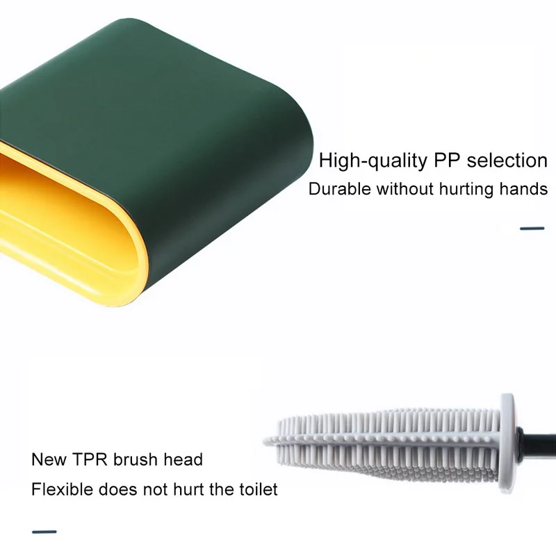 Силиконовая щетка для унитаза настенное крепление плоская головка гибкая мягкая