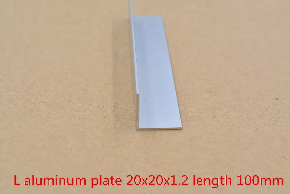 

20mmx20mm aluminum plate length 100mm L profile angle thickness 1.2mm 1pcs