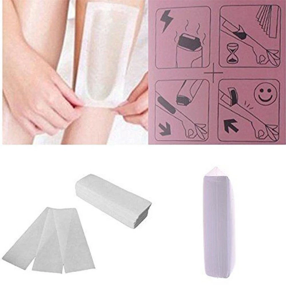 100 шт. женские одноразовые нетканые восковые Депиляционные полоски для рук ног