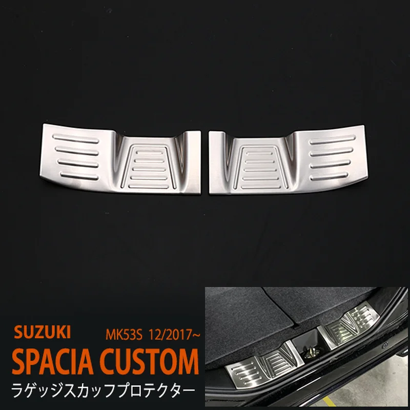 

2Pcs Car Vehicle Products for SUZUKI SPACIA CUSTOM MK53S Stainless Steel Car Rear Scuff Protector Car Stickers Styling