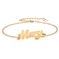 mary name bracelet women girl jewelry stainless steel gold plated nameplate pendant femme mother girlfriend best gift