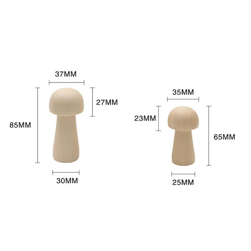 10 шт. деревянная кукла Грибная голова маленькая скульптура DIY живопись колышки