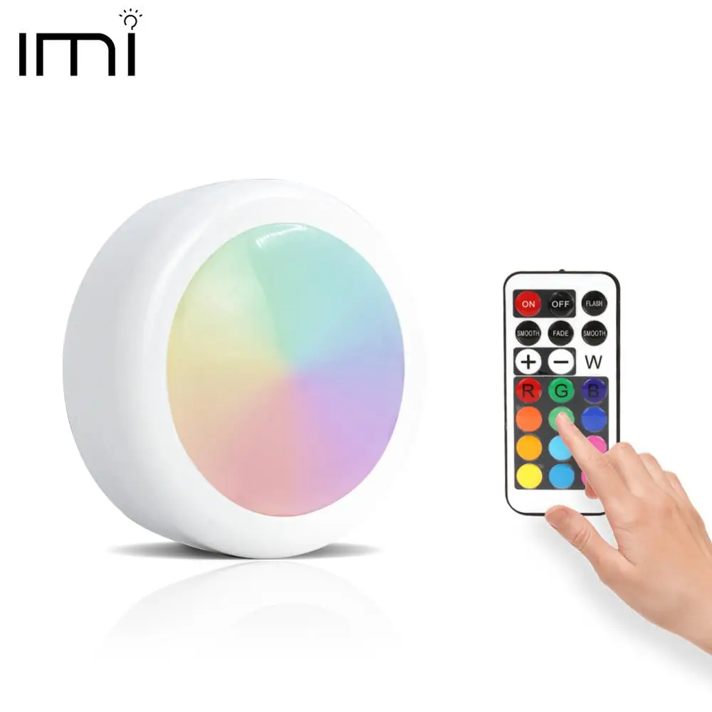 Светодиодный светильник RGB 12 цветов с сенсорным датчиком и батарейным питанием, беспроводной кухонный шкаф для лестницы, Ночной Настенный светильник