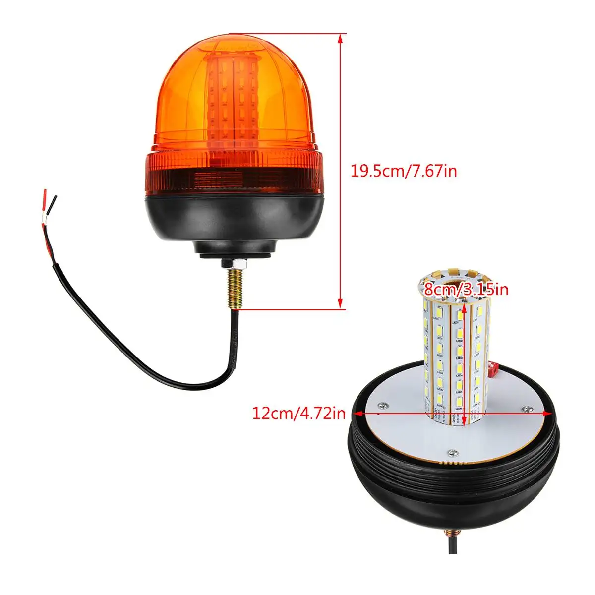 

12V 24V Car Warning Beacon Strobe Light LED Emergency Lamp Rotating Flashing Marine Ship Boat Truck Tailor Van Tractor 4x4